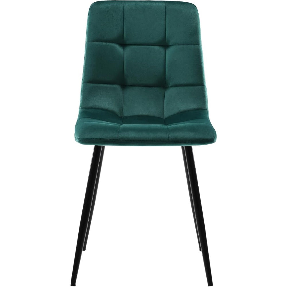 Eetkamerstoelen – Stoelen – Dining Stoelen – Velours Stoelen – Metalen Stoelen – Groen – Set Van 4 – Zacht Velours Comfort – Stevige Metalen Poot