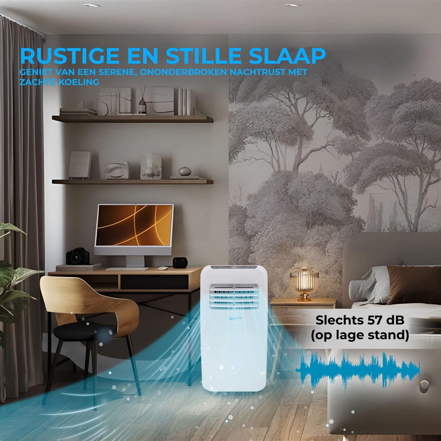 Mobiele airco – Draagbare airconditioner – Verkoeler – Ontvochtiger – Ventilator – 12.000 BTU – Stil en Compact ontwerp