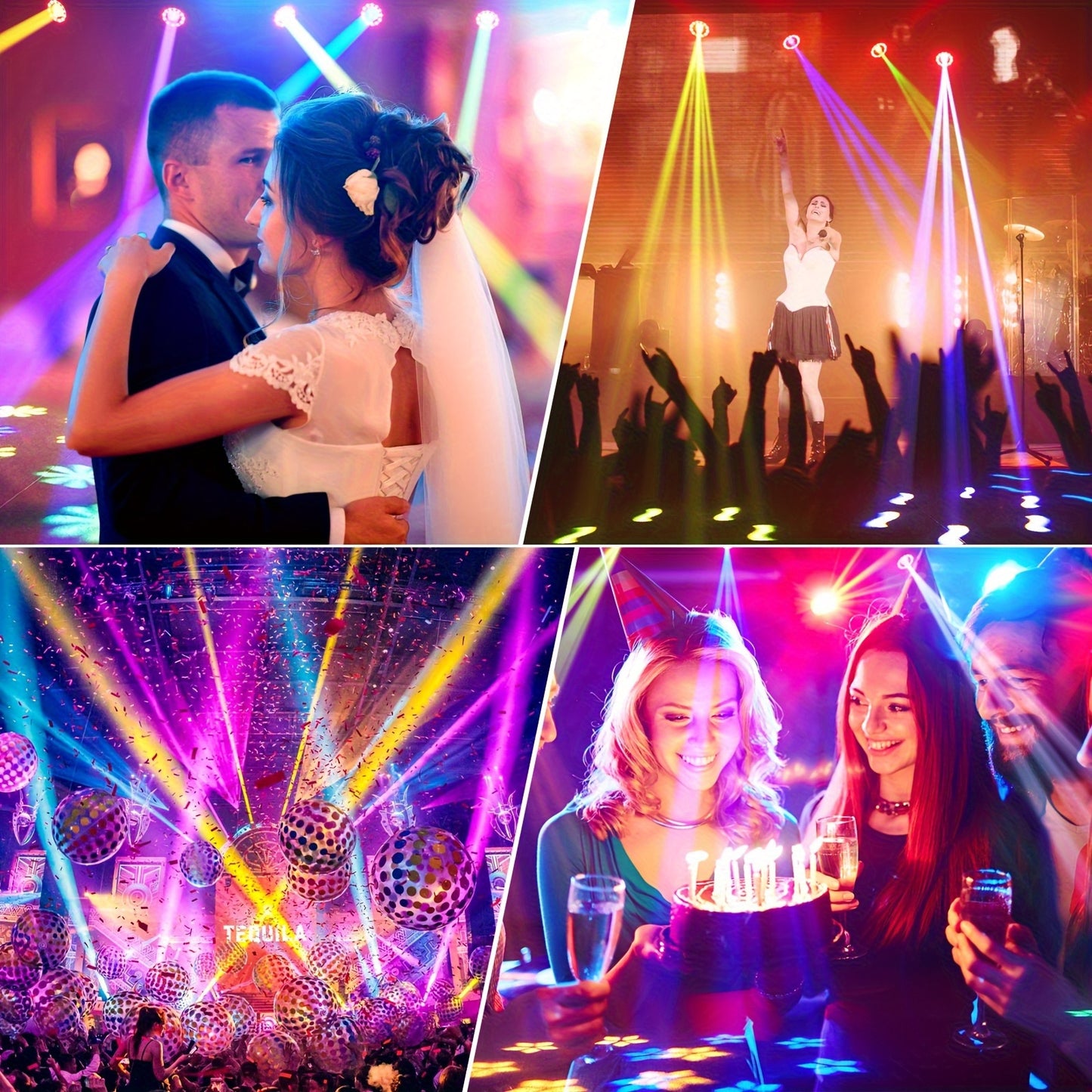 150W LED Moving Head – Effectlamp – Podiumverlichting – Lichtshow Lamp – Theaterlicht – 16 Prisma's – DMX 512 Bedienbaar