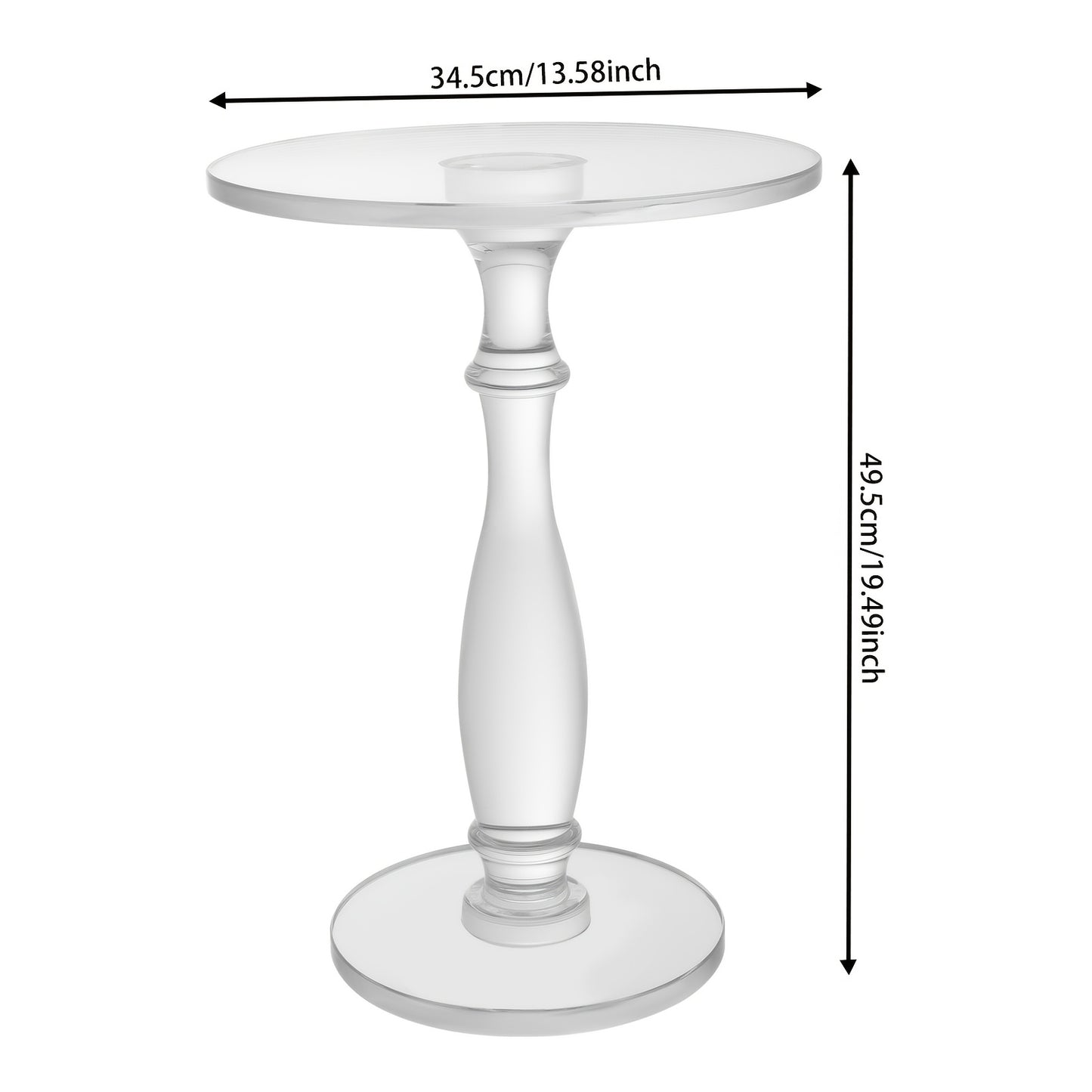 Moderne Rond Tafel – Salontafel – Bijzettafel – Lounge Tafel – Koffietafel – Transparant Acryl – Sterk 39,9 KG Draagvermogen – Ruimtebesparend & Makkelijk In Elkaar Te Zetten