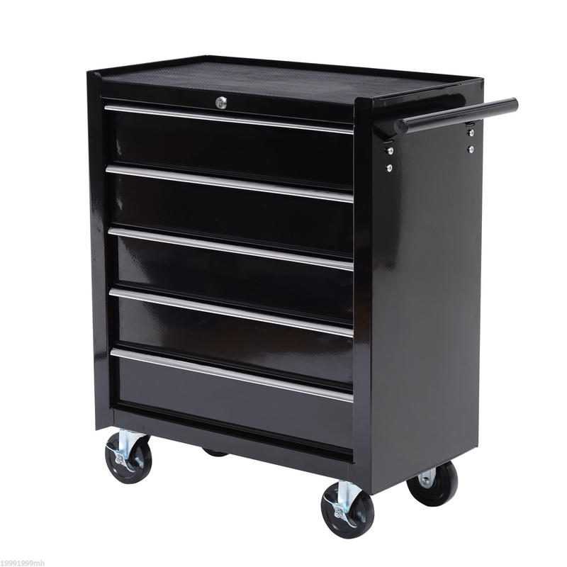 Gereedschapswagen – Gereedschapskist – Werkplaatswagen – Gereedschapskast – Gereedschapstrolley – 5 Laden Afsluitbaar – Stalen Frame Met Poedercoating