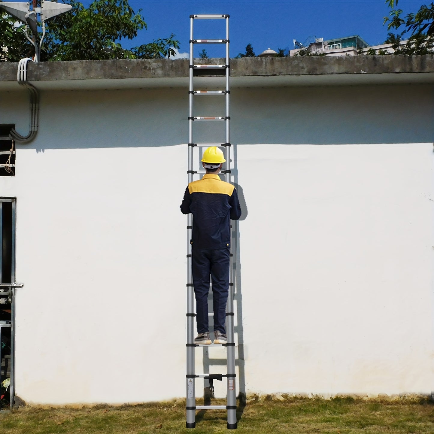 Uitklapbare Ladder – Telescopische Ladder – Uitschuifbare Ladder – Vouwladder – Aluminium Ladder – 4,4 Meter Hoogte – Maximaal 150 kg Draagkracht