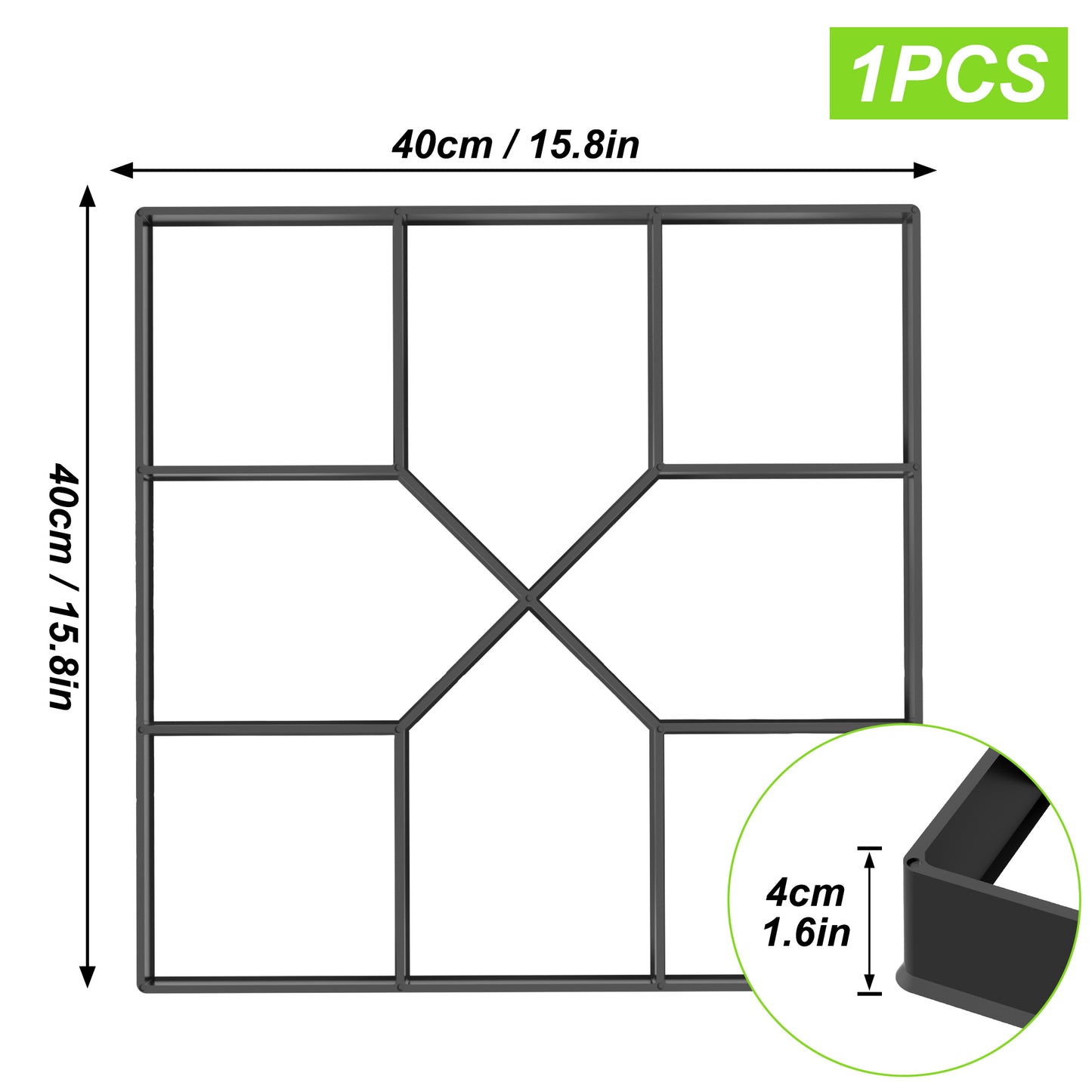 Betonnen Mallen – Tegelmallen – Stoepmal – Bestratingsmal – Gietmal – Duurzaam Plastic – Voor Unieke Tuinpadvormen (2 stuks)