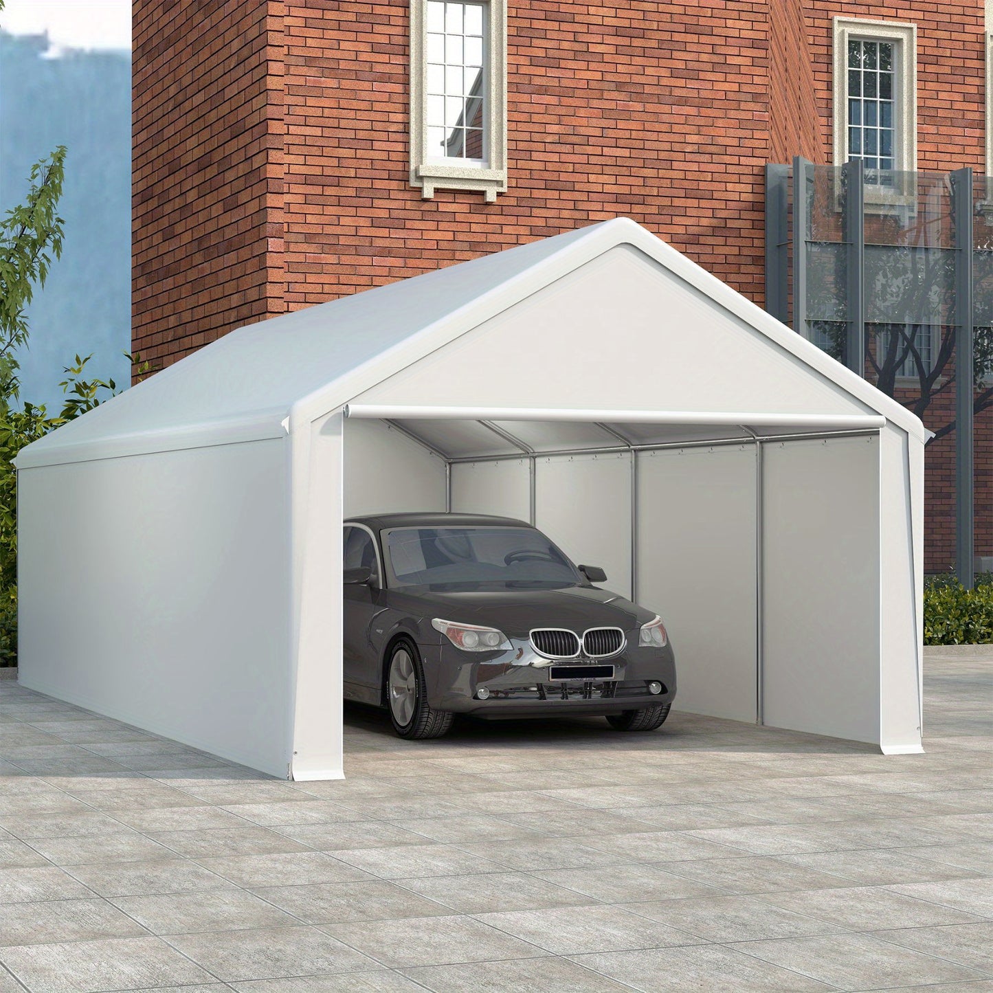 Carport Tent – Garage Tent – Opvouwbare Overkapping – Opslagtent – Auto Tent – 4x6 Meter – Stevig Metalen Frame – Afneembare Zijwanden