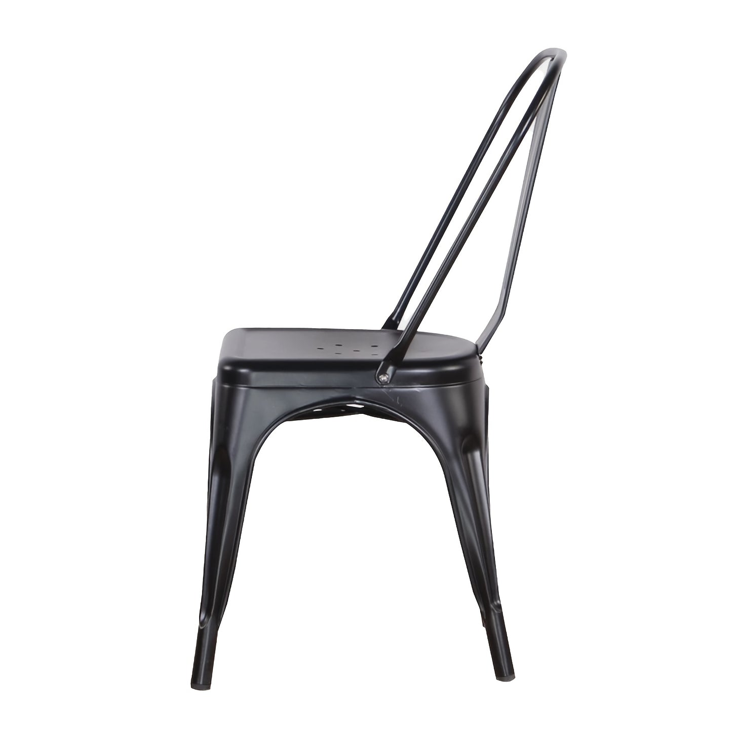 Eetkamerstoelen – Keukenstoelen – Woonkamerstoelen – Buitensstoelen – Stapelbare Stoelen – Set Van 4 Zwart – Stevig Metalen Frame – Comfortabel Ergonomisch Design