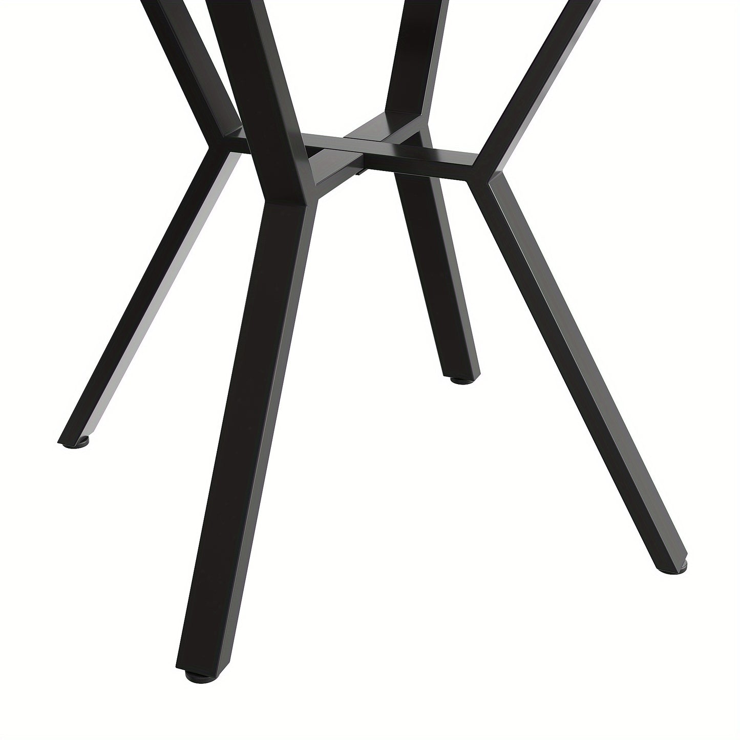 Modern And Stylish Round Marble Dining Table (1 Meter In Diameter) And Black X-shaped Coffee Table with Metal Supports for Stability And Durability, A Must-have for A Stylish Home.