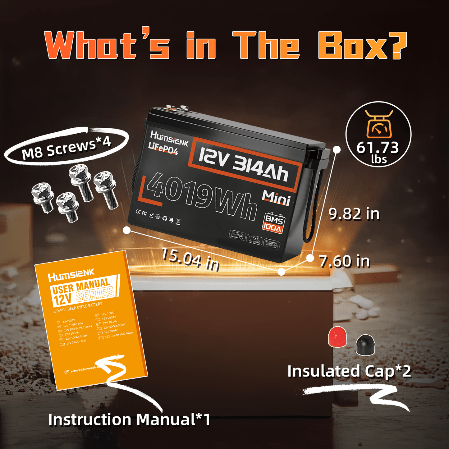 Li-ion Accu – Lithium Accu – Powerbank – Thuisaccu – Camperaccu – 12V 314Ah – Lithium IJzerfosfaat – Lage Temperatuurbescherming