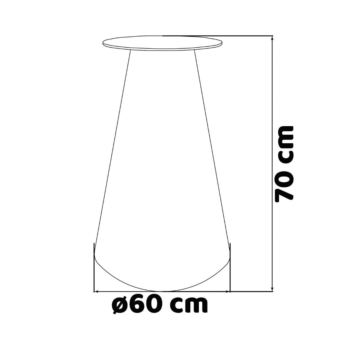 Tafelonderstel – Tafelvoet – Tafelpoot – Tafelonderdeel – Tafelframe – Metaal en Hout – Diameter 60 cm zwart conisch