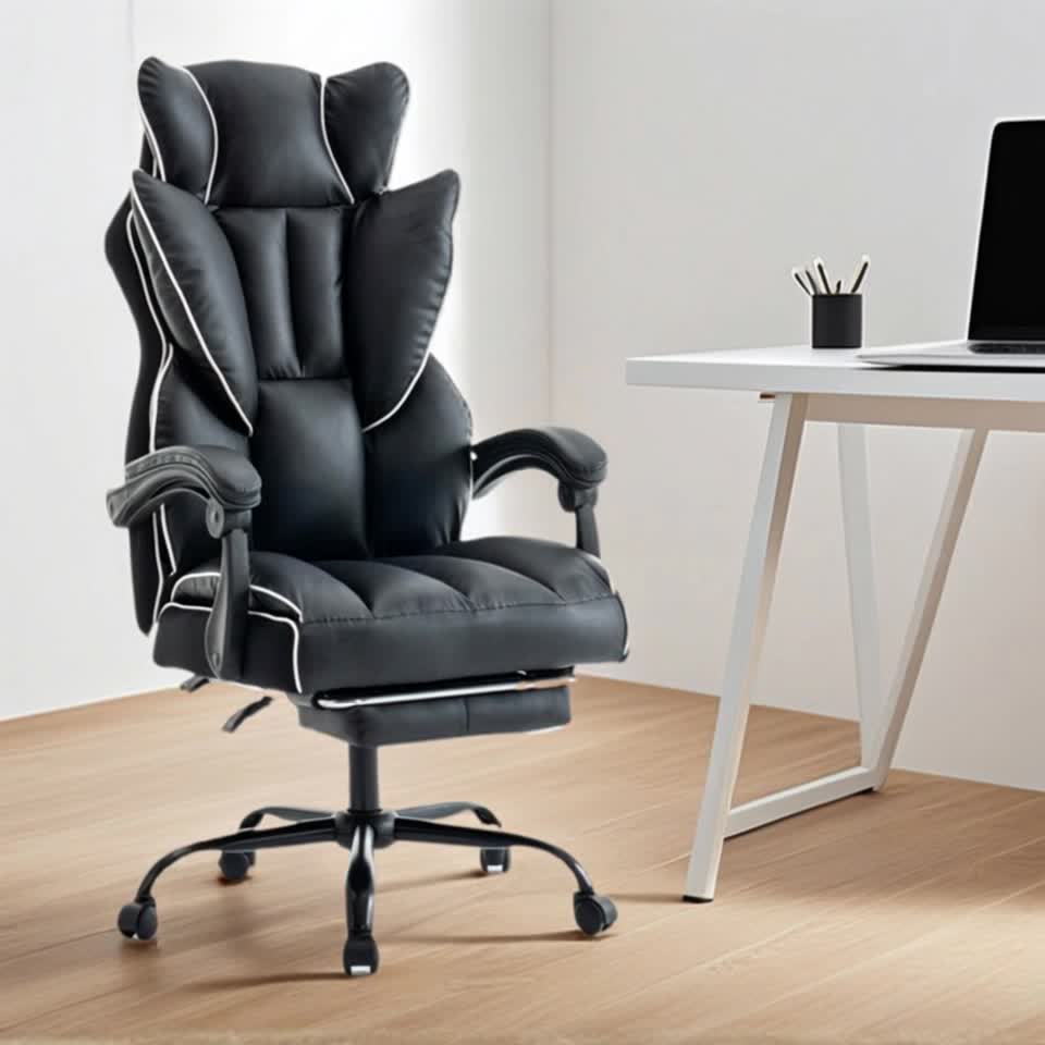 Gamingstoel – Gamestoel – Gaming Chair – Bureaustoel – Computerstoel – Ergonomisch – Verstelbaar – Hoge Rugleuning – Met Voetsteun – PU Kunstleer