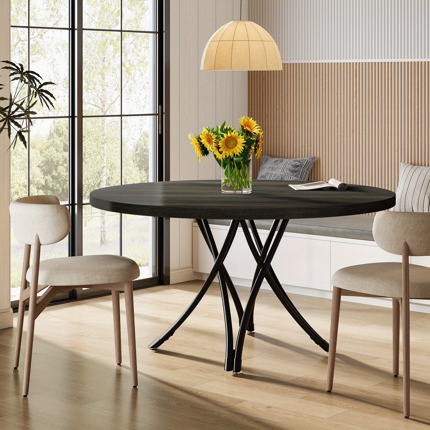 Console Tafel – Sidetable – Haltafel – Wandtafel – Opbergmeubel – Rustiek Industrieel Design – Eiken Grijs Afgewerkt Hout – Geometrisch Metalen Frame – Max. 99,79 KG Belasting – Eenvoudige Montage