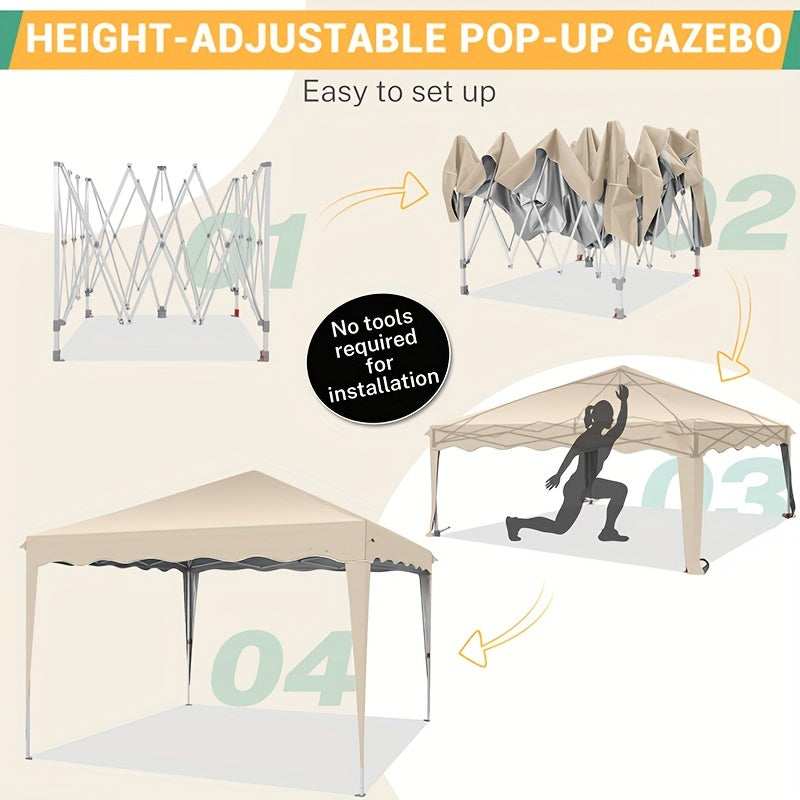 3×3m Instant Pop-Up Camping Tent with Hook & Loop Closure - Easy Setup Portable Outdoor Canopy Suitable for Picnic, Market Stall, Backyard - Lightweight Folding Tent for s &