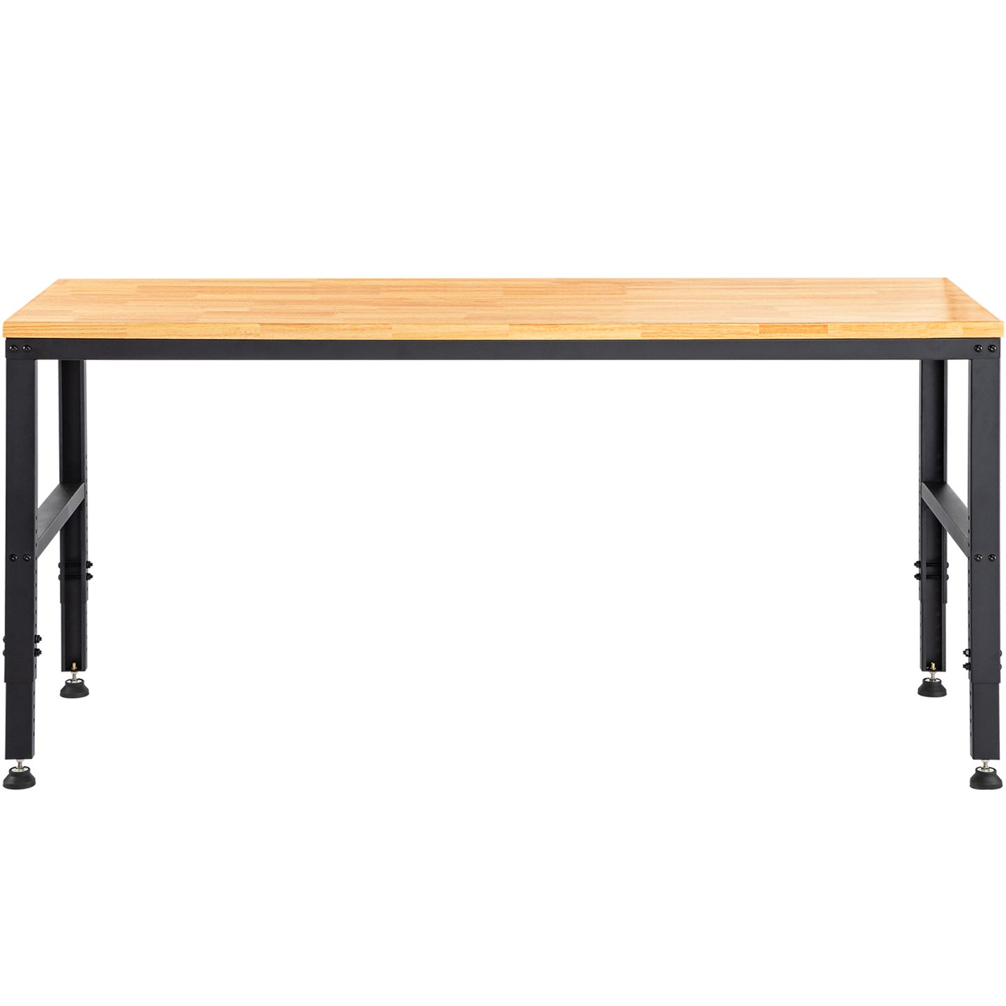 Werkbank – Werktafel – Werkbank Met Stopcontacten – Verstelbare Werkbank – Klusbank – 183x64 cm Massief Houten Blad – Hoogte Verstelbaar 72-97 cm