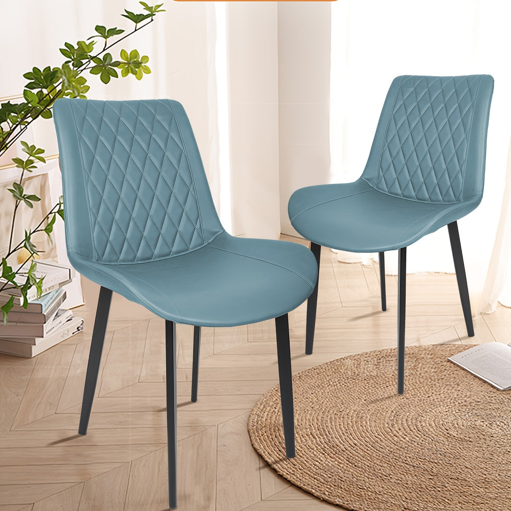 Eetkamerstoelen – Stoelen – Kuipstoelen – Keukenstoelen – Eettafelstoelen – Set van 2 – PU-leer Zitting – Metalen Poten Met Poedercoating