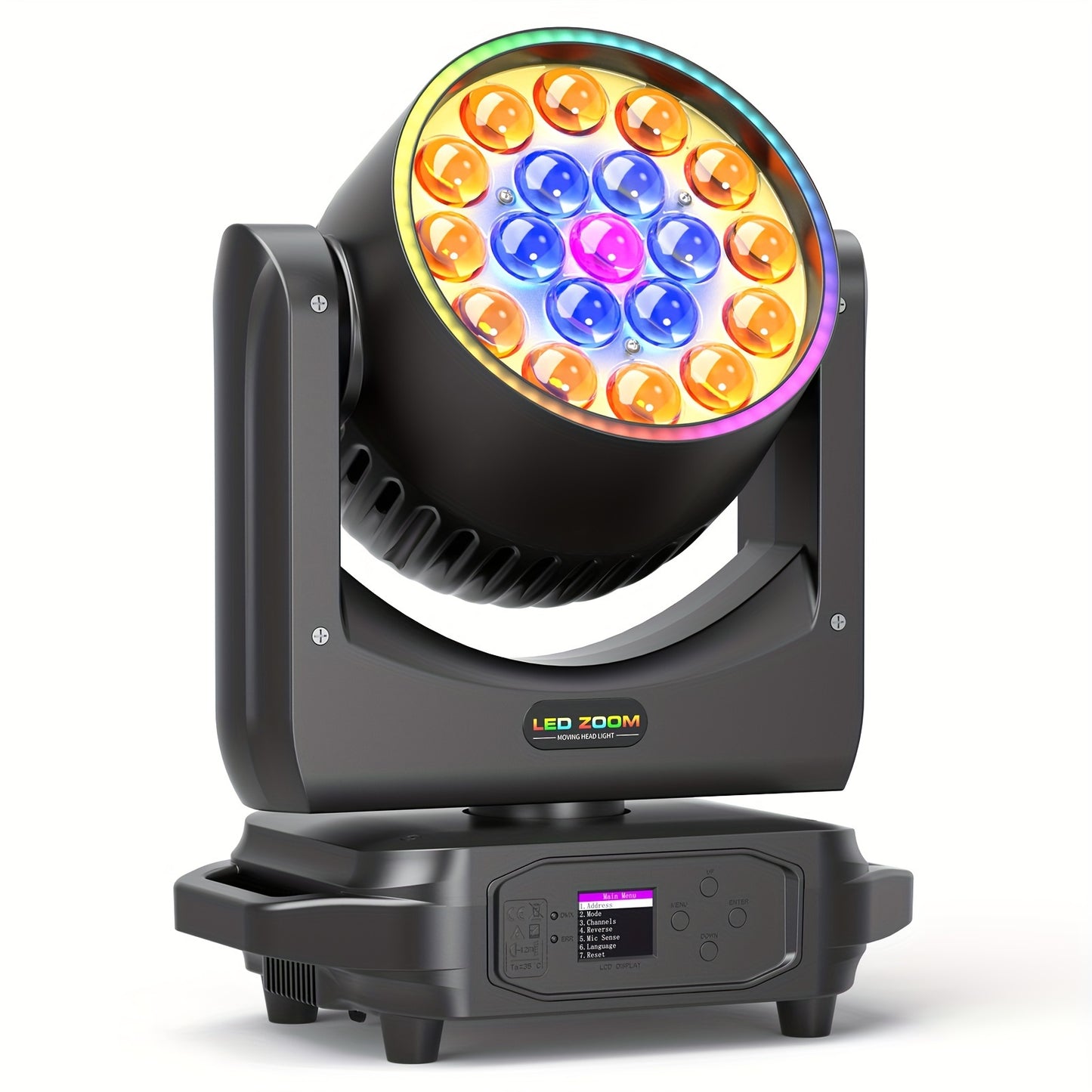 380W LED Zoom Moving Head Light – LED Beam Spot – LED Moving Head – RGBW Party Light – DMX DJ Licht – Focusfunctie – Air Cooling System - QUORE