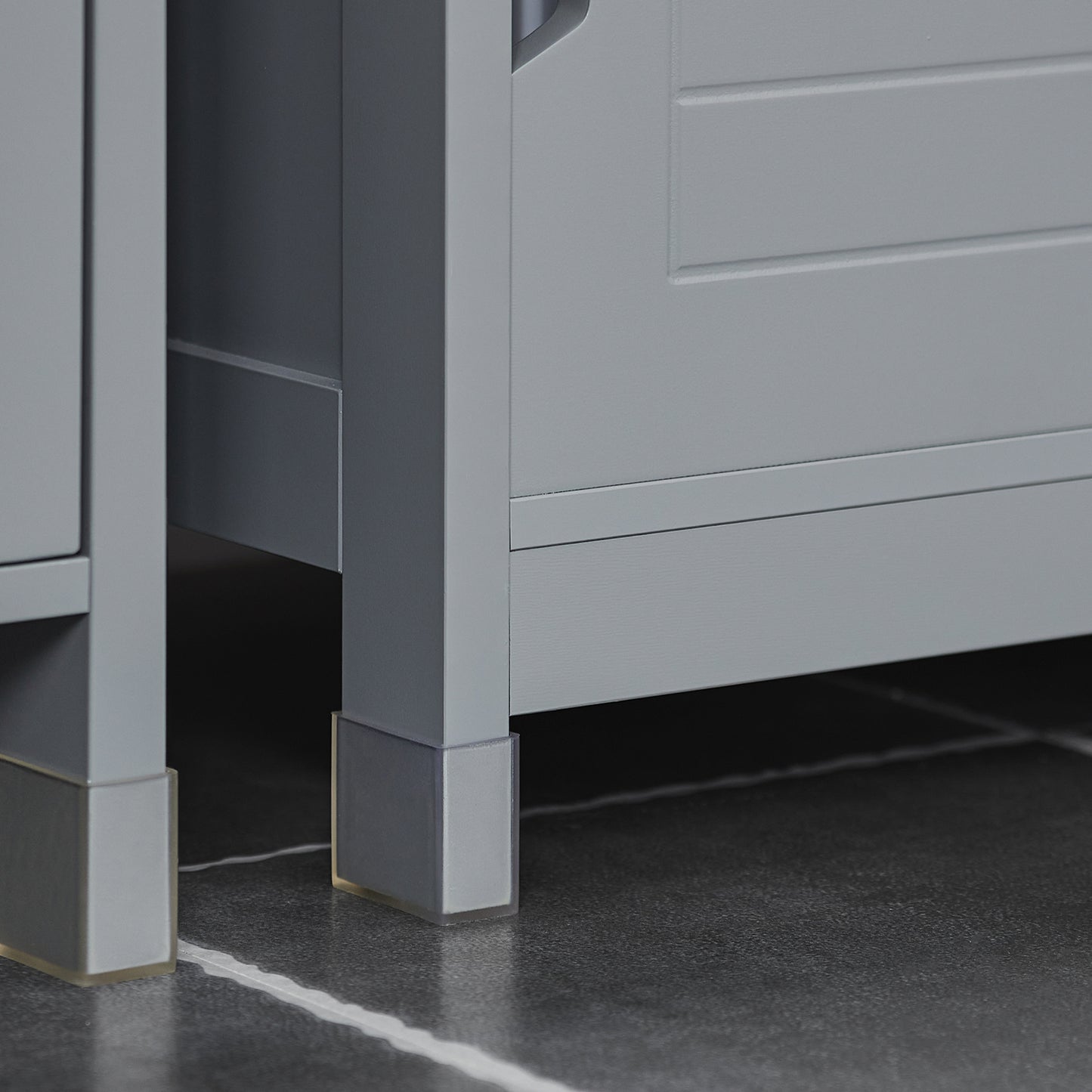 Badkameronderkast – Badkamerkast – Wastafelonderkast – Opbergkast – Kastje – Compact – MDF Met Voetjes – 60x61x30 cm – Grijs Steel