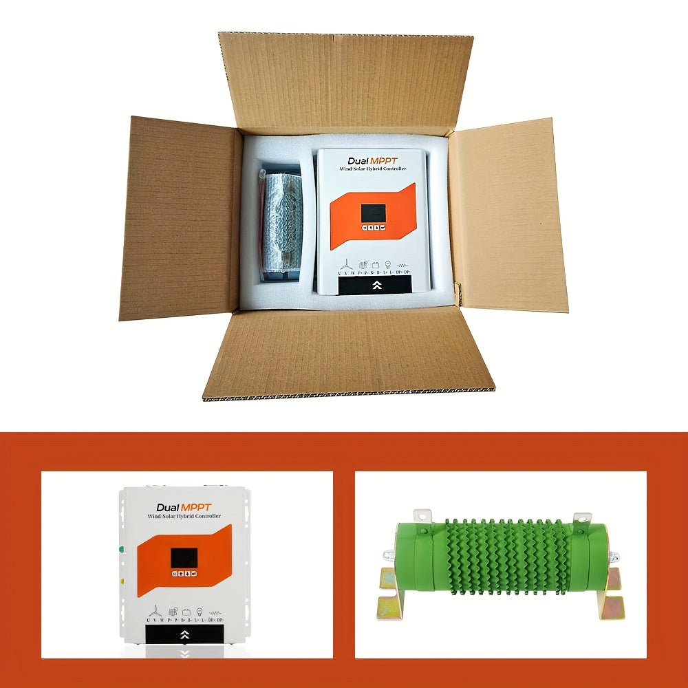 Wind-Zonne Hybride Laadregelaar – Zonnepaneel Controller – Windturbine Regelaar – Mppt Laadregelaar – Hybride Energiecontroller – Automatische Spanningsherkenning 12V/24V/48V – Dubbele Mppt Technologie en Spanningsboostfunctie