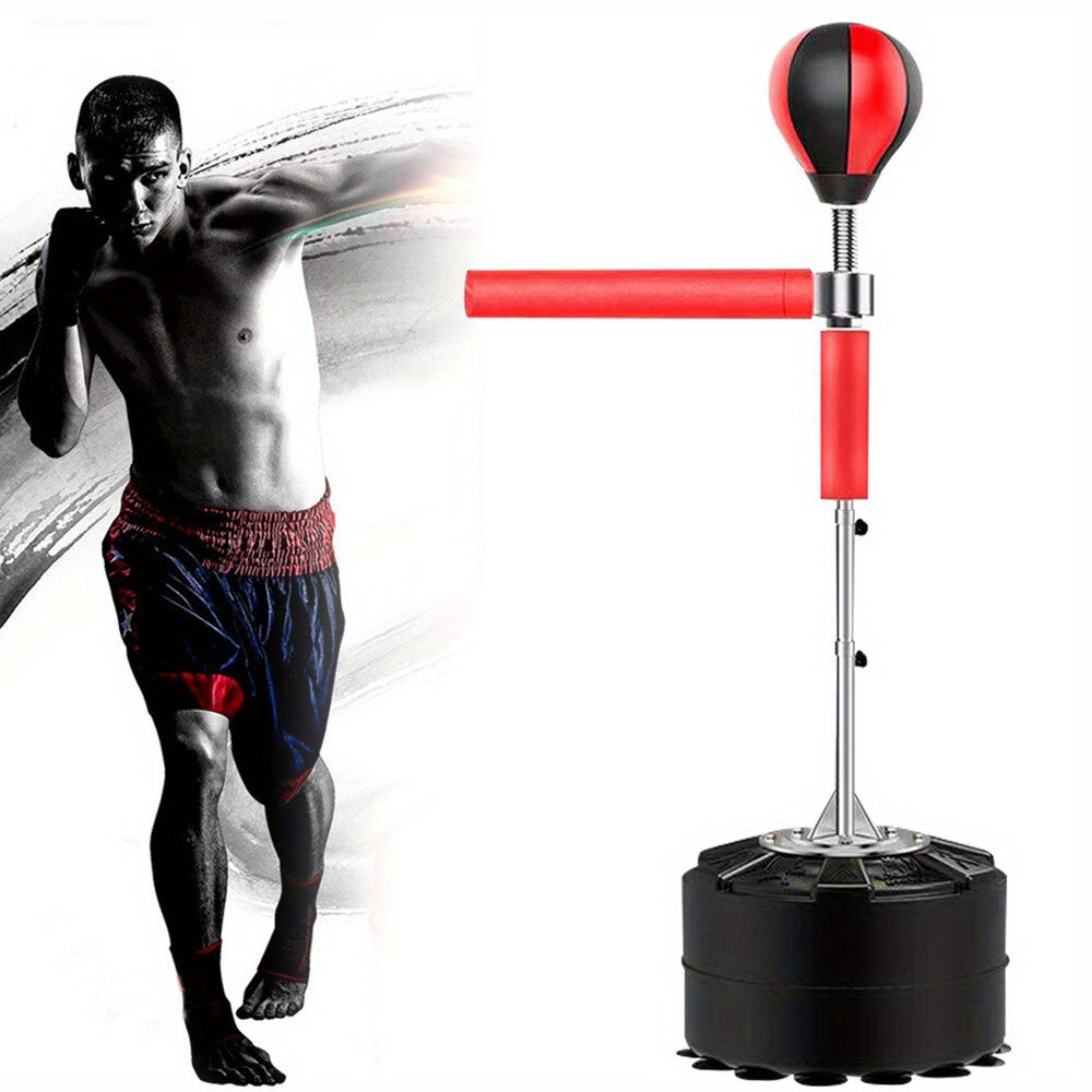 Bokszak – Staande Bokszak – Kickboks Zak – Bokspaal – Opblaasbare Boksbal – Verstelbare Hoogte 190 cm – Draaibare Speedball