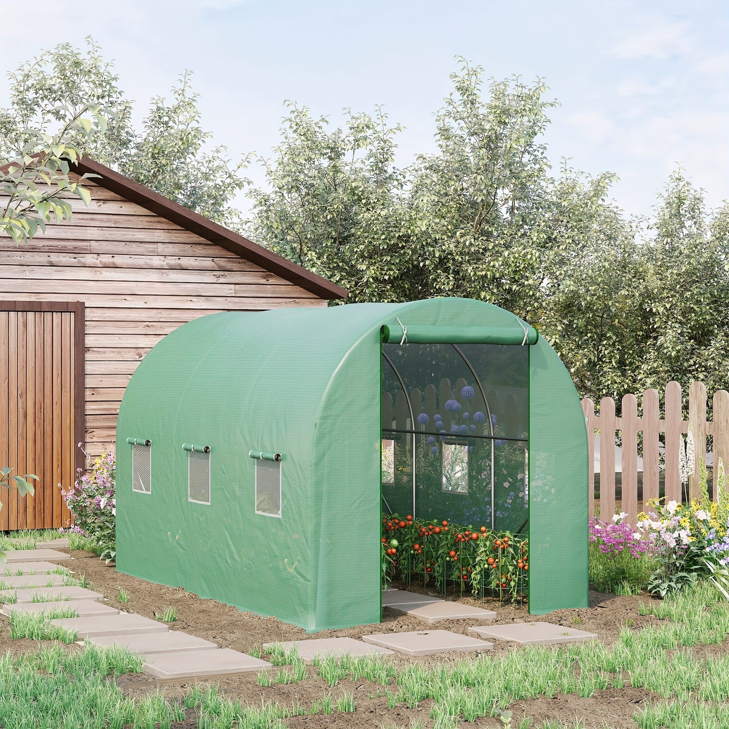 Film Greenhouse Tomato Greenhouse Greenhouse Film Tunnel Cold Frame With Windows Green 350 X 200 X 200 Cm