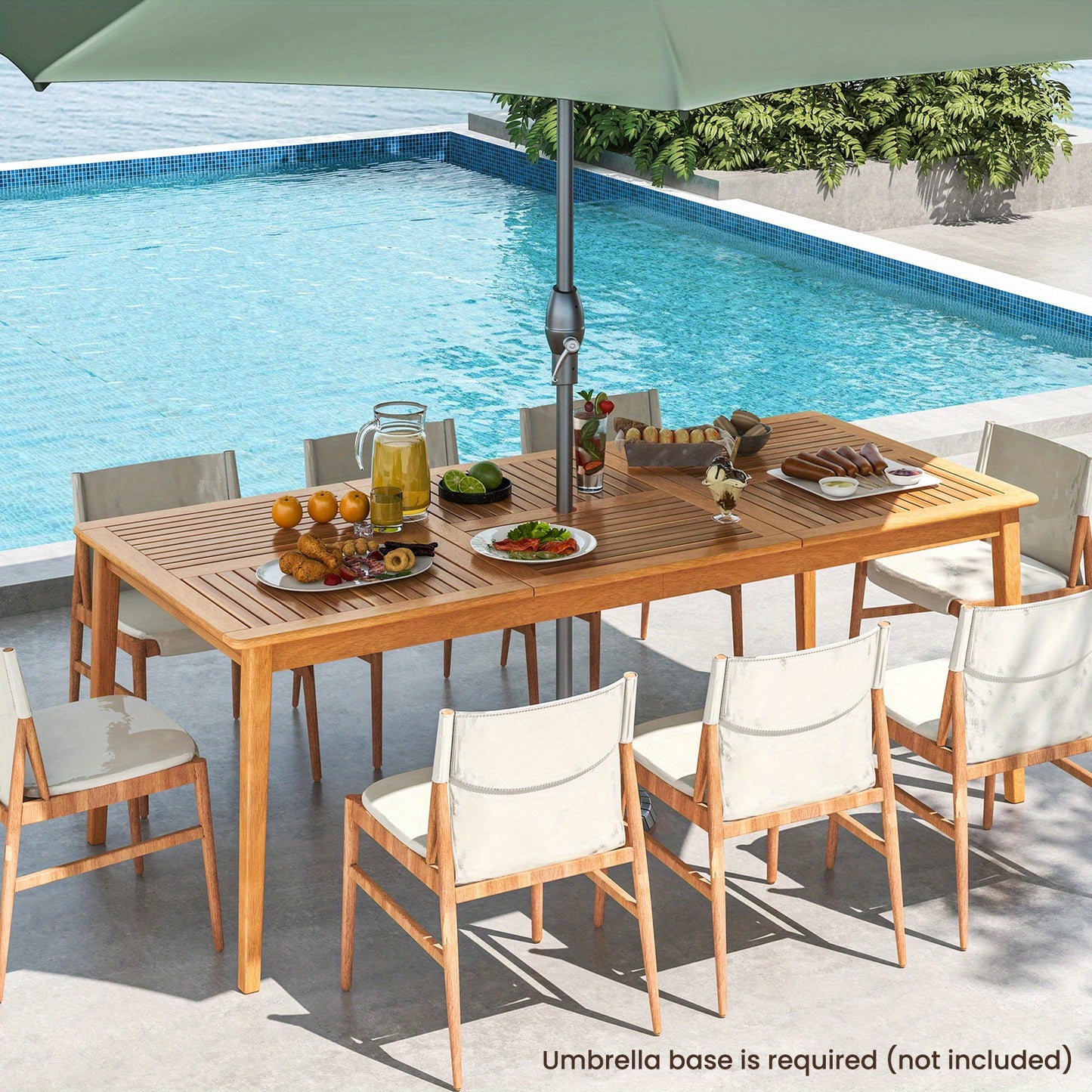 Picknicktafel – Tuintafel – Buitenmeubel – Bistrotafel – Tuinbank – Acaciahout – 8 Personen – Parasolgat 4,98 cm