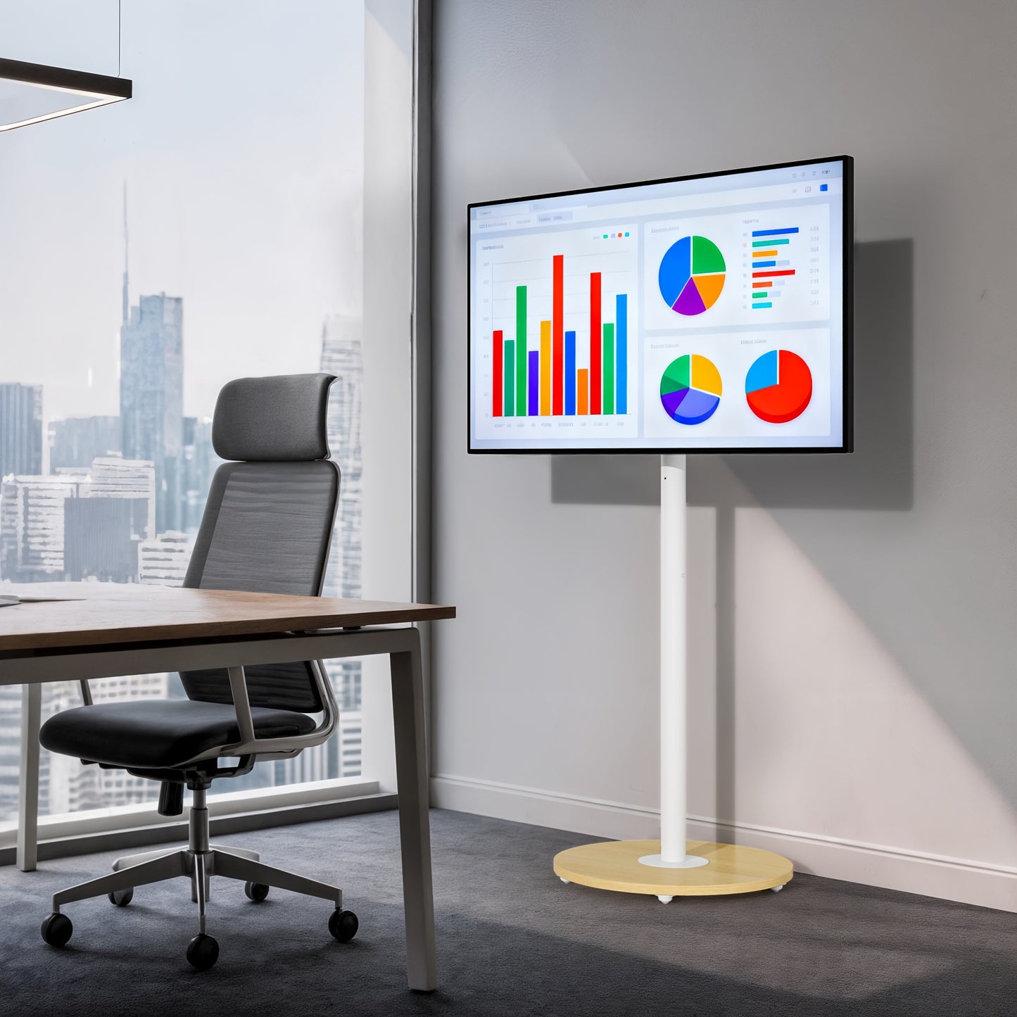 Verstelbare TV-standaard – Mobiele TV-wagen – TV-meubel op wielen – TV-voet – TV-houder – Geschikt voor 40-75 inch – Max. 50 kg draaggewicht – Met extra plank – Maximale VESA 600x400 mm