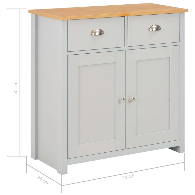 Sideboard 79x35x81cm grijs Removable storage practical