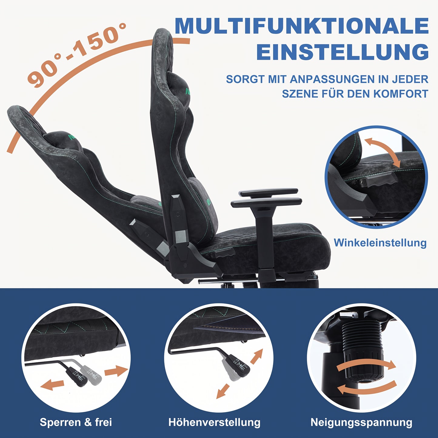 Retro Faux Leather Ergonomic Gaming