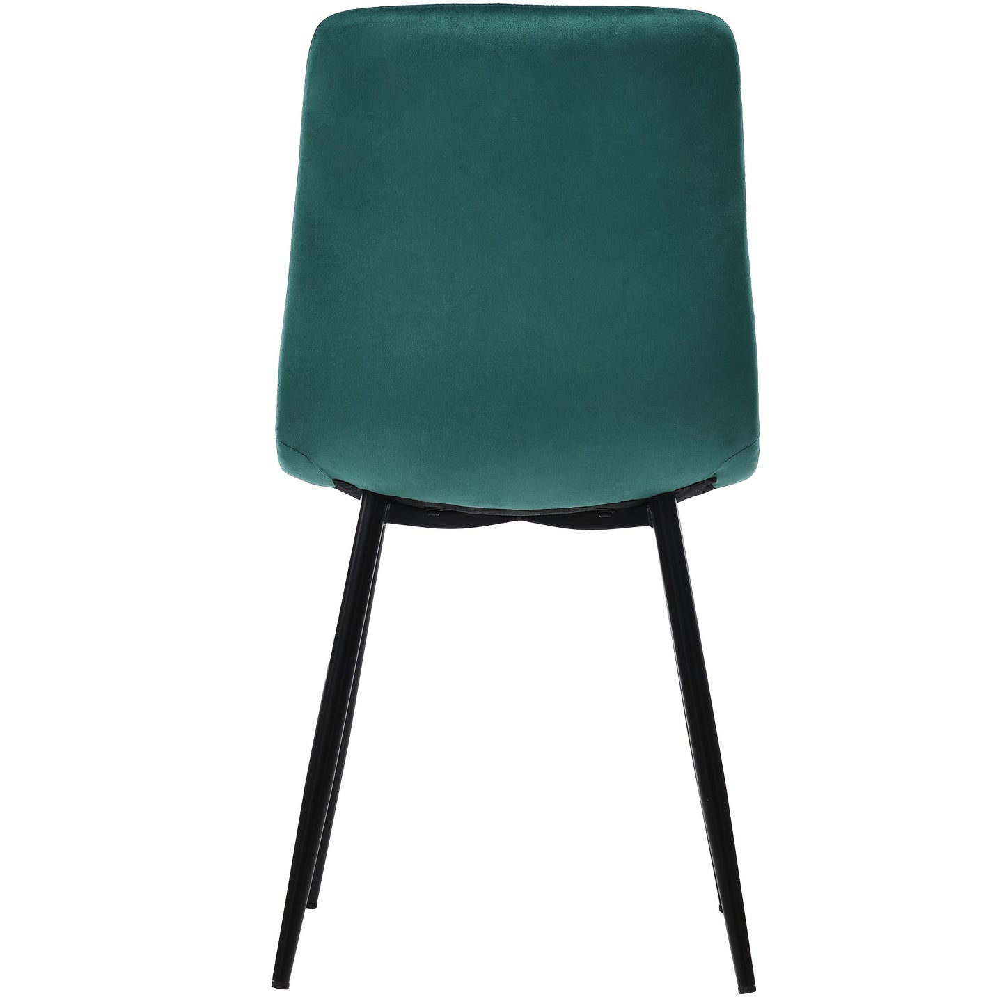 4pcs Modern Dark Green Luxury Dining Chairs Set - Green Velvet Upholstery & Sturdy Metal Frame, Solid Backrest & Leg Design, Easy-Clean Fabric, Plush Seating for Dining Table, Kitchen, or Home - Contemporary Style, Rich Green