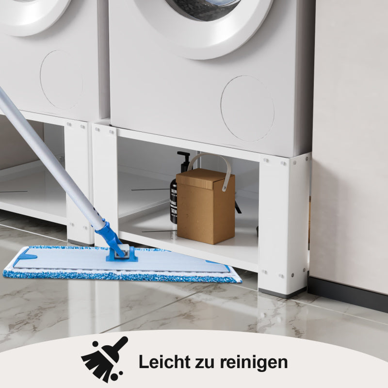 Wasmachine Verhoger – Wasmachine Verhoging – Droger Verhoger – Wasmachine Plint – Wasmachine Frame – Met Verstelbare Opberglade – Draagvermogen Tot 150 Kg – Afmeting 60,6x60,6x40 cm
