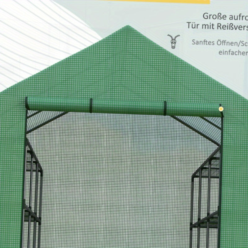 Walk-in Kas – Kweekkas – Serre – Plantenkas – Groentekas – 8 Niveaus – Stalen Frame – UV-bestendige Transparante Hoes – Groen