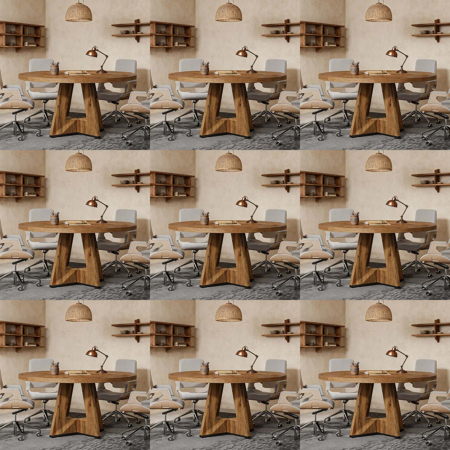 Rondetafel – Ronde Eettafel – Kleine Tafel – Keukentafel – Houten Tafel – MDF Blad – 120 cm Diameter – Ruimtebesparend Design – Stevig Onderstel
