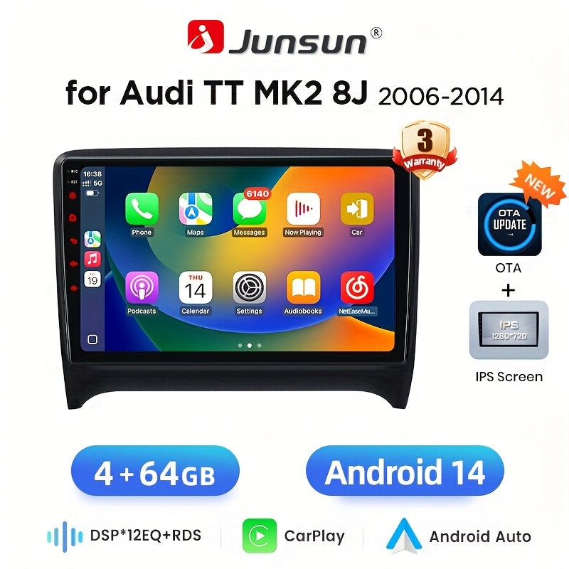 Android Multimedia Speler – Autoradio – Touchscreen Stereo – Navigatiesysteem – CarPlay Android Auto – 9 Inch IPS Display – Draadloze Wifi Connectivity