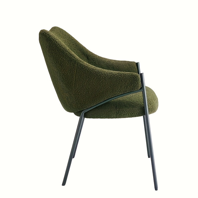 Eetkamerstoel – Stoel Voor Eetkamer – Dining Chair – Accentstoel – Kuipstoel – Moderne Groene Kleur – Stevige Rugleuning – Onderhoudsvriendelijke Stof