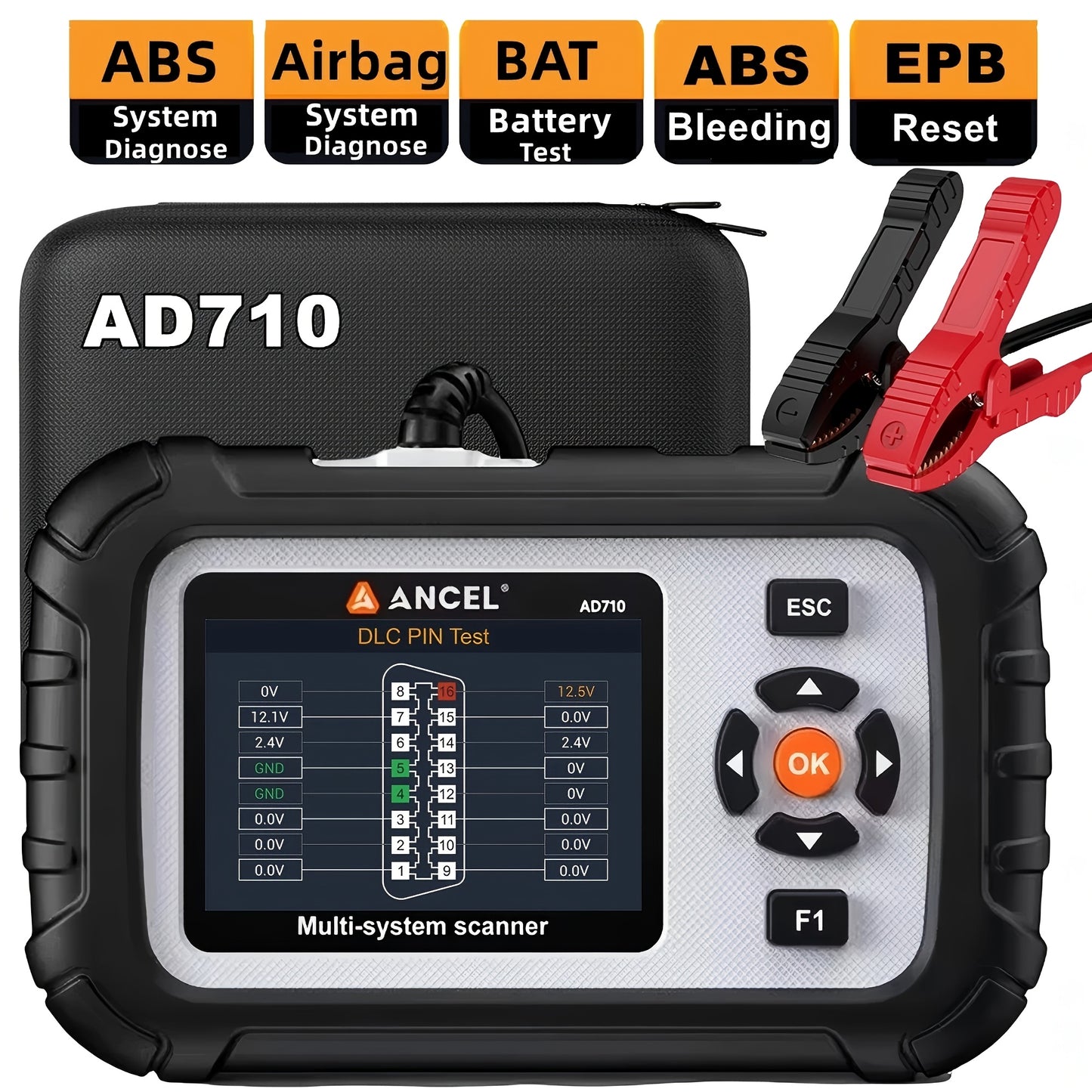 OBD2 Scanner – Auto Diagnosetool – Fault Code Reader – Motor Diagnostiek – Check Engine Scanner – Draadloze Verbinding – ABS Bleeding & SAS Calibratie