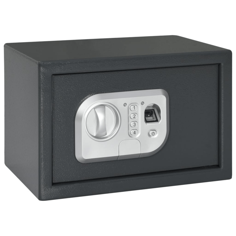 Kluis – Veiligheidskast – Geldkist – Bewaarbox – Safe – Donkergrijs Stalen Beveiligingskluis – Compact 20x31 cm – Stevig Anti-Inbraakslot