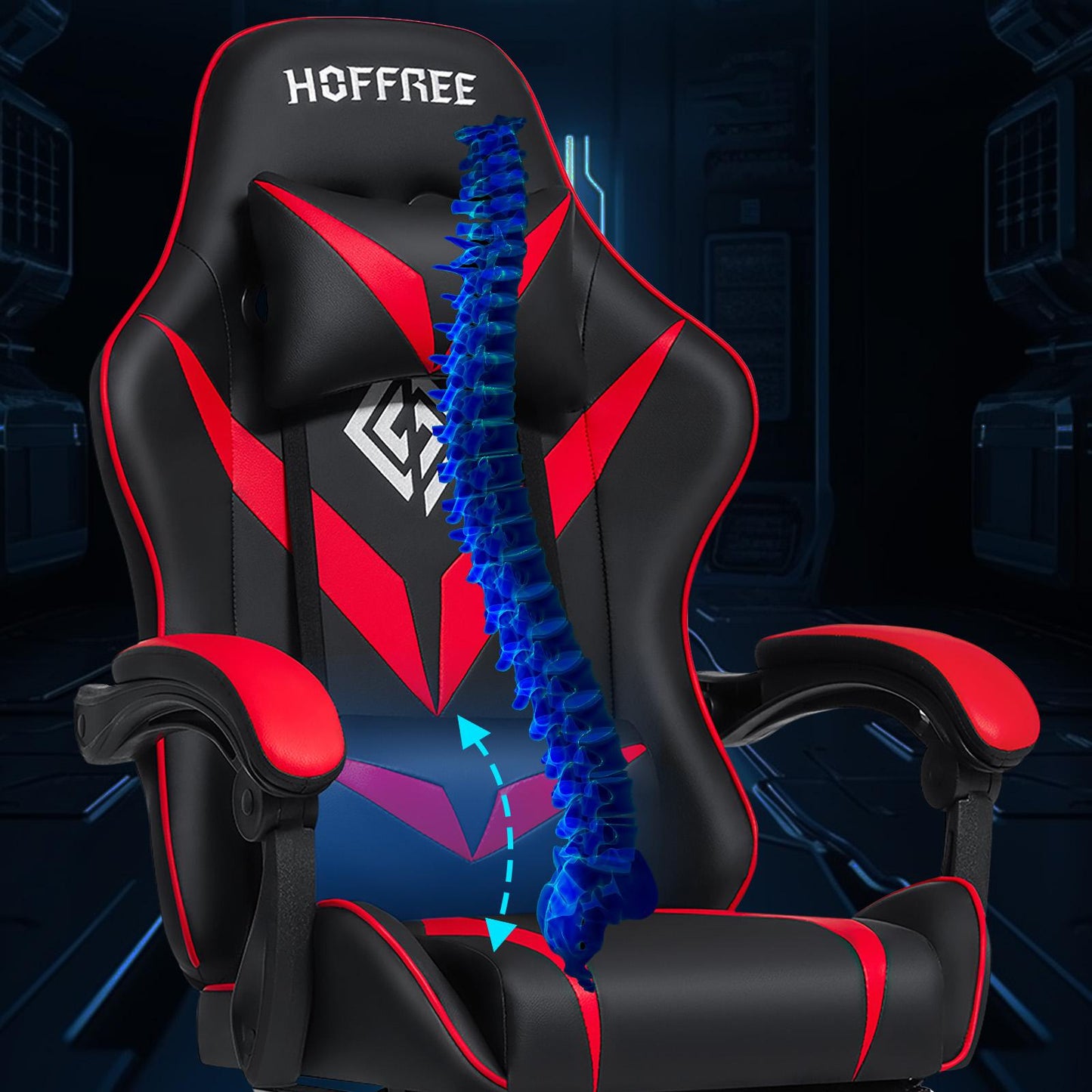 Gamingstoel – Bureaustoel – Gamechair – Zitzak – Relaxstoel – Met Massagefunctie en Voetensteun – Ergonomisch Ontwerp – Verstelbare Rugleuning 135°