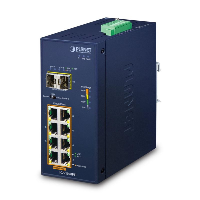 8-poorts Gigabit Ethernet Switch – Netwerkswitch – PoE Switch – 8-poorts PoE+ – Indoor Switch – 2 SFP Poorten – IEEE 802.3at PoE+ Ondersteuning – Compacte Behuizing
