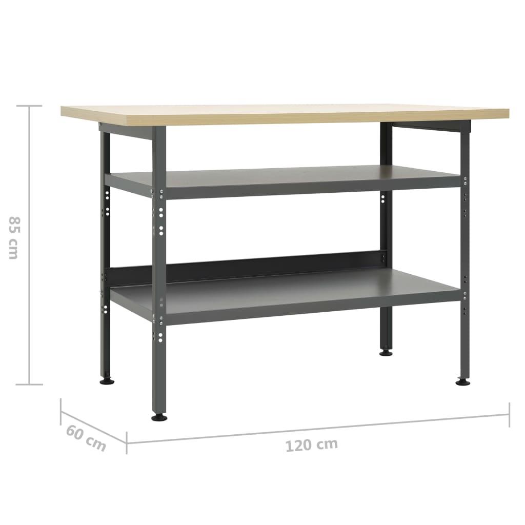 Werkbank – Werktafel – Werkbank Met Opbergruimte – Montagebank – Hobbytafel – Stalen Frame – 119x60x85 cm – Robuust En Multifunctioneel