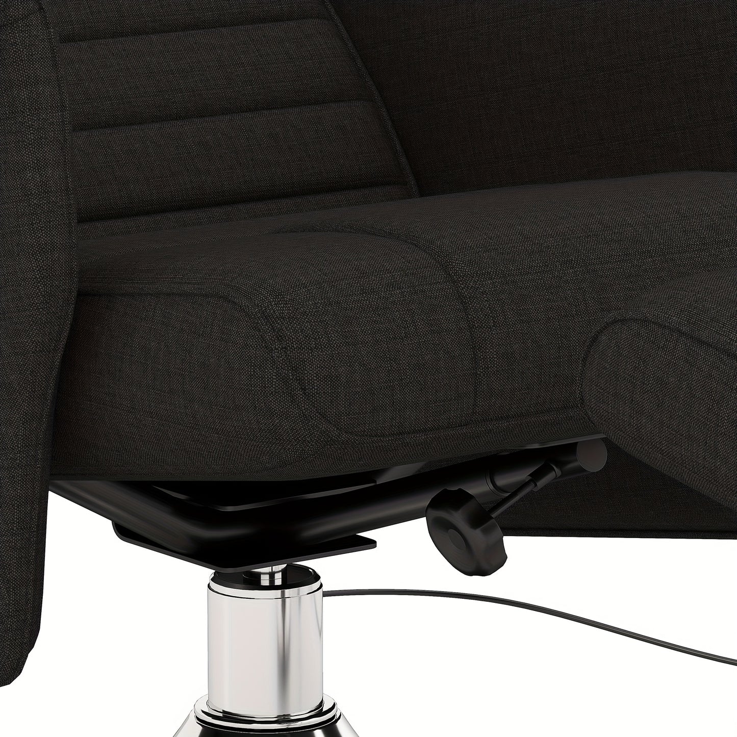 Lounge Chair – Relaxfauteuil – Draaifauteuil – Accentstoel – Fauteuil Zwart – Duurzaam Bamboe Frame – Handmatige Verstelling Met Voetensteun