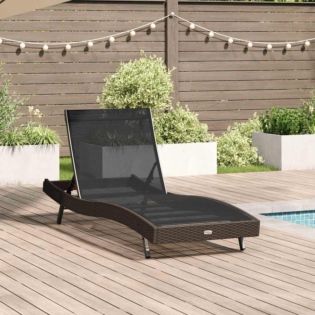 Loungechair – Loungestoel – Fauteuil – Relaxstoel – Tuinstoel – Verstelbaar Rugleuning 5-standen – Weerbestendig Poly Rattan Met Stalen Frame