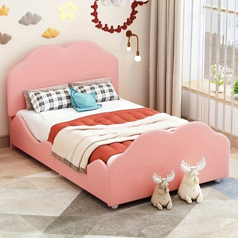 Bedframe – Eenpersoonsbed – Hoofdbord – Slaapbank – Bedbodem – Roze Kleur – Duurzaam Bamboe – Modern Design
