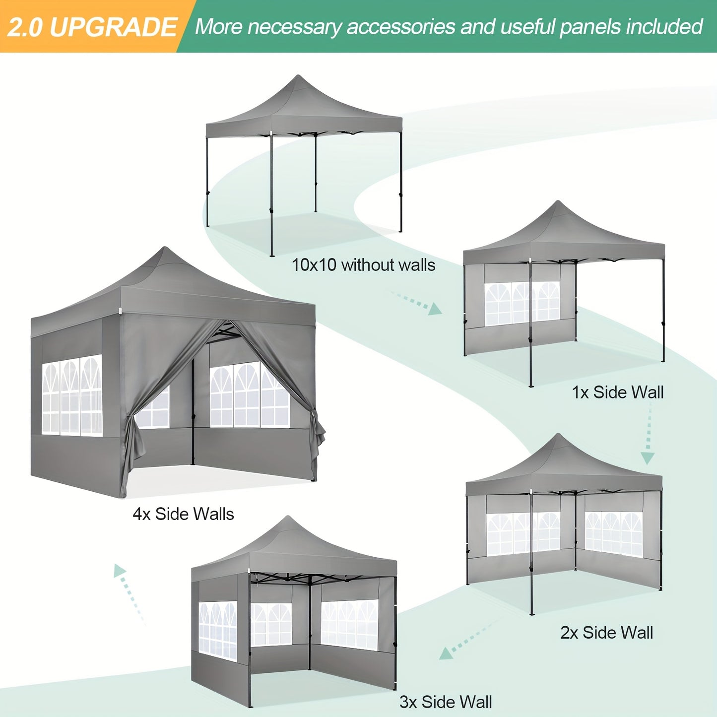 Pop-up Partytent 3×3 meter – Vouwtent – Eventtent – Marktstand – Tuinentent – Zwart – Waterdicht Met UPF 50+ – Inclusief 4 Zijwanden En Rollerbag
