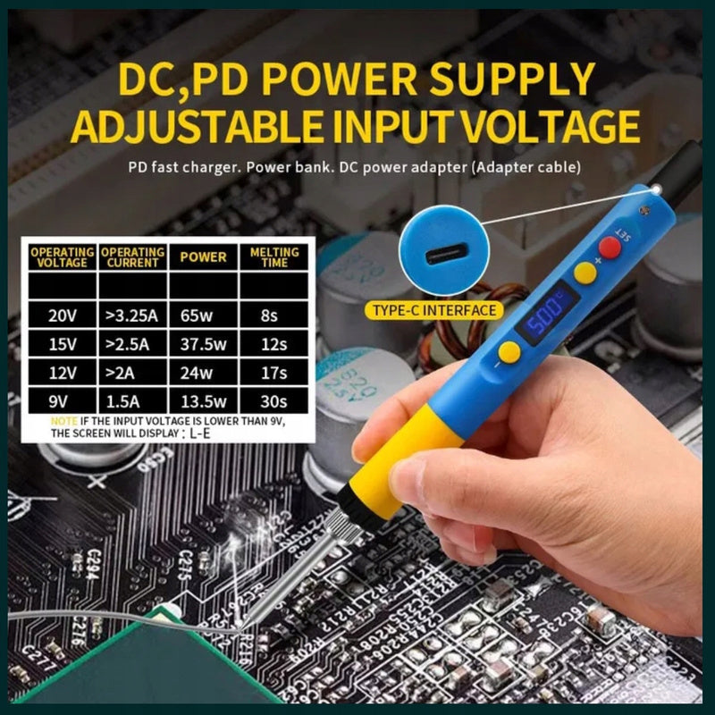 Soldeerbout – Soldering Iron – Soldeerpen – Elektrisch Soldeergereedschap – Elektronica Soldeerbout – 65W Vermogen – Instelbare LCD Temperatuur tot 500°C
