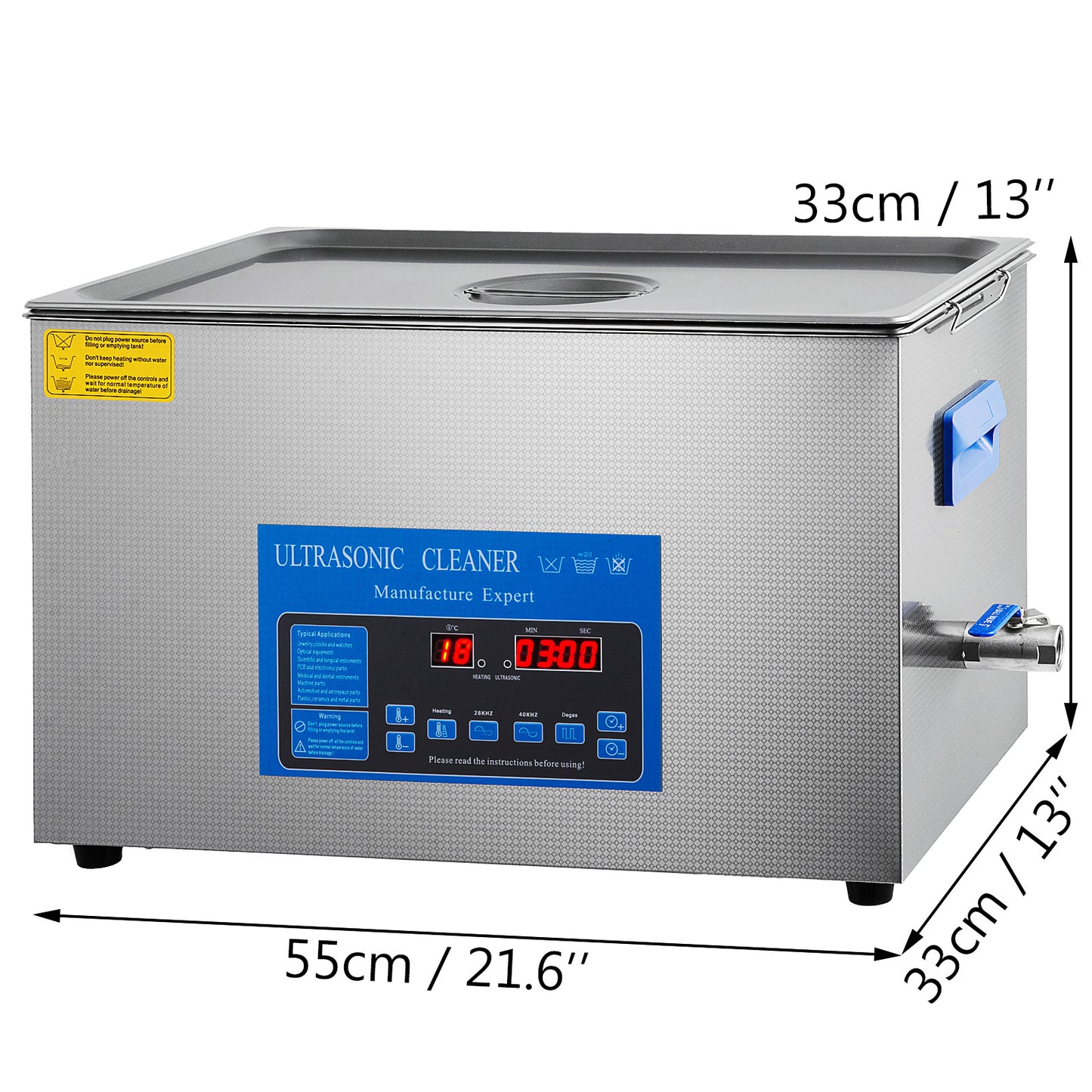 Ultrasoonreiniger – Ultrasoon Wasmachine – Ultrasoonreiniger Met Verwarming – Ultrasoon Reinigingsapparaat – Ultrasoonbad – 22 Liter Capaciteit – Dual Frequency Technologie – Ingebouwde Verwarming 80°C