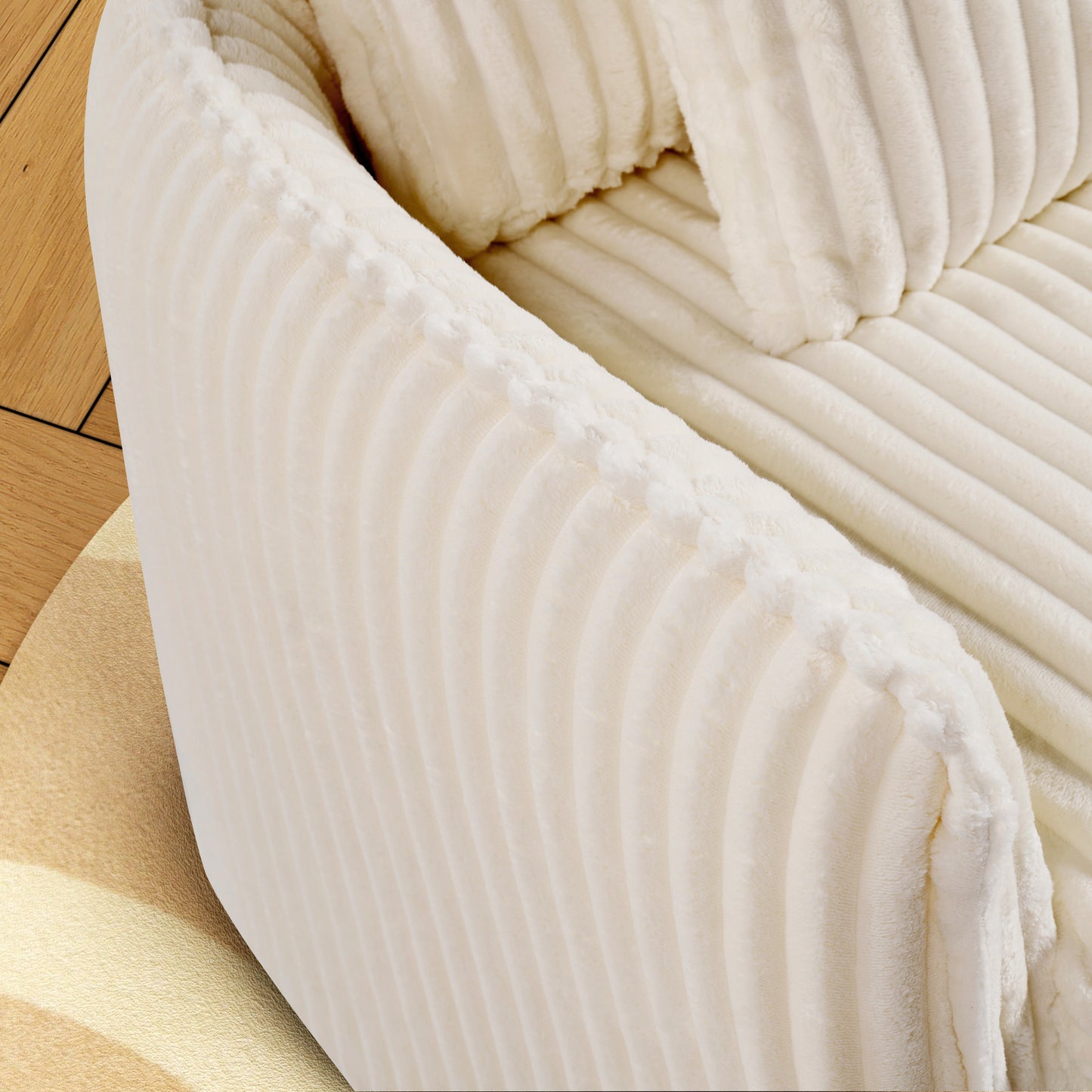 Relaxation Armchair Sofas with Removable Backrest And Seat Cushions, Lazy Sofa Indoor Seat Cushions with Comfortable, Extra Thick Padding for Bedroom, Living Room, White, Green.