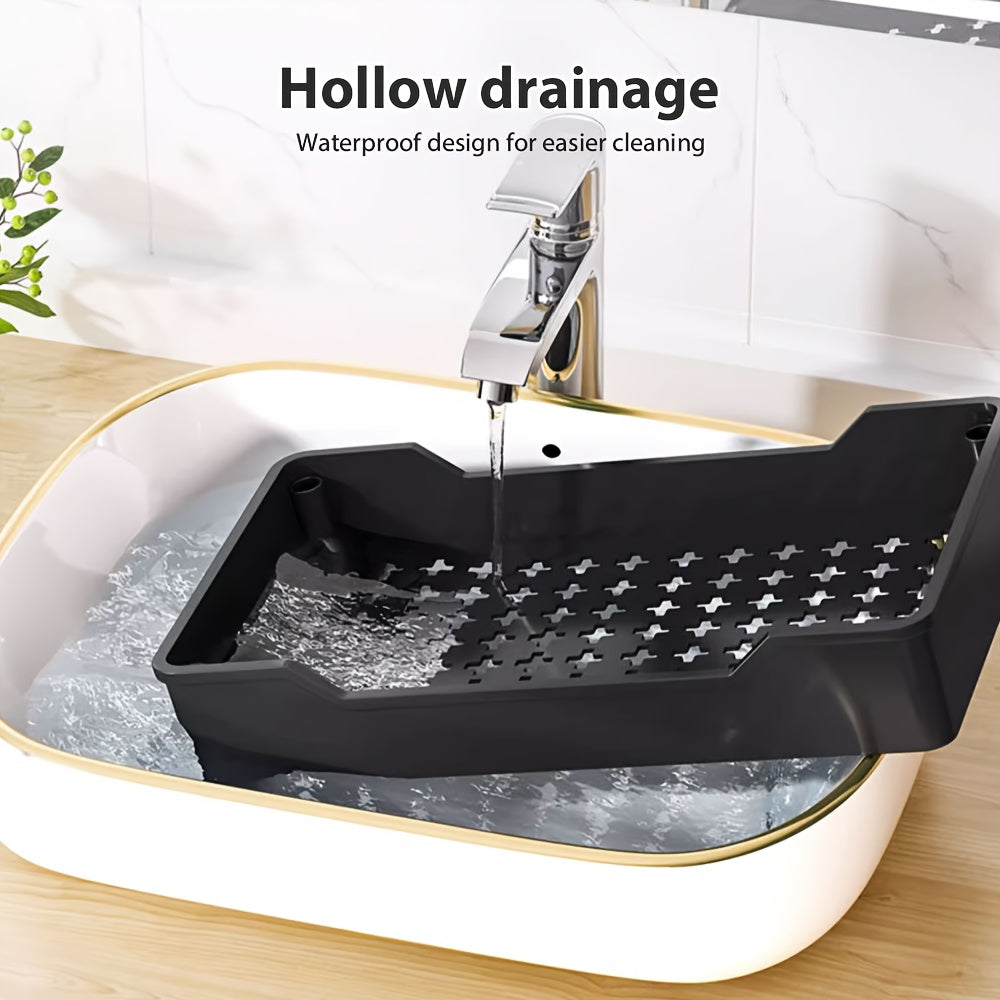 4-laags Verrijdbaar Opbergrek – Zwart/Wit, 88x40x20 cm – Met 4 Zwenkwielen, Opberglagen met Afwateringssysteem en Veiligheidsrand, PP Plastic
