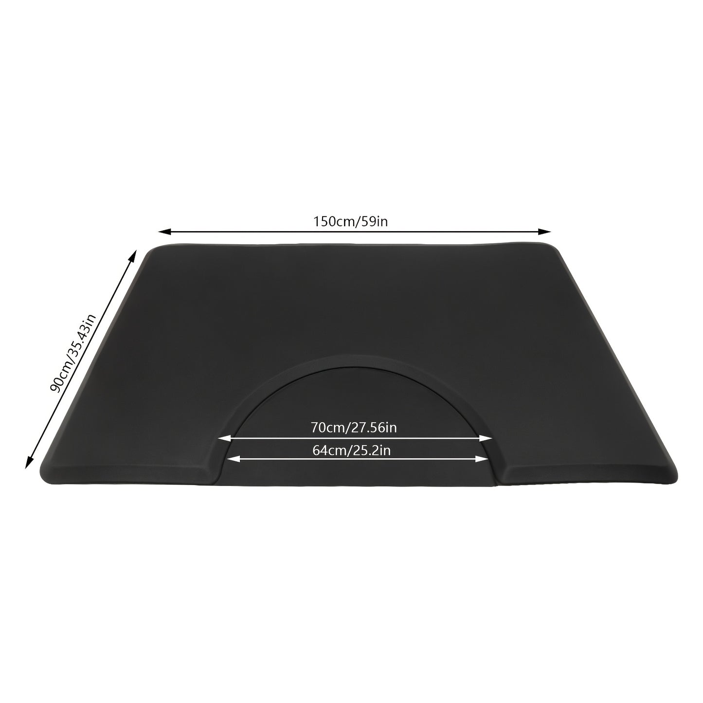 Salon Vloermat – Beauty Mat – Stoelmat – Barber Mat – Haarstylist Mat – Zwart PU+PVC – Extra Dik 18mm – Antislip Veiligheidsrand