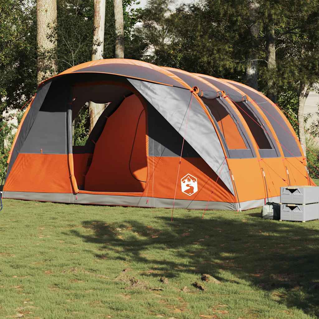 Tent – Kampeertent – Buitentent – Outdoor Tent – Lichtgewicht Tent – Waterdicht Polyester Met PU-Coating – E-Port Voor Stroomvoorziening – Grijs Oranje