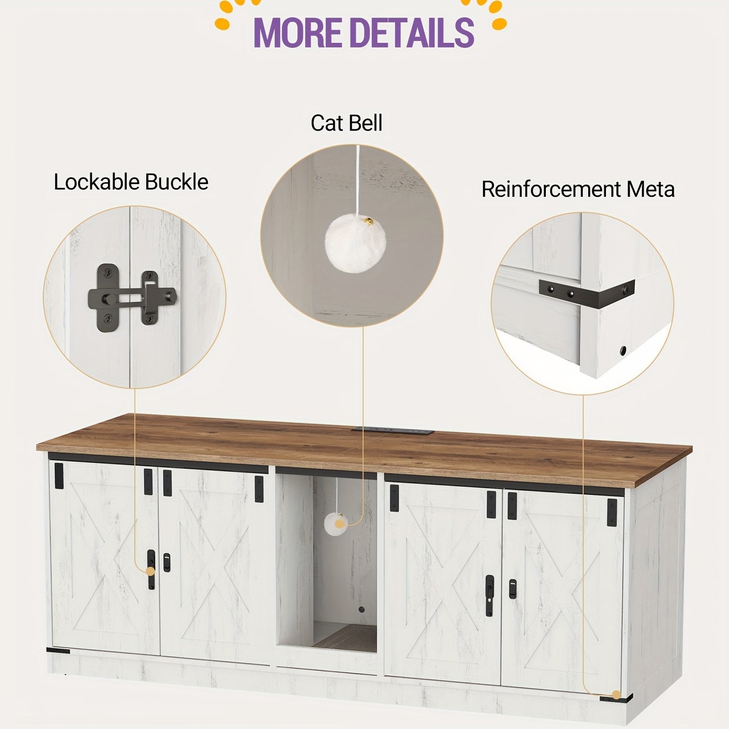 Kattenbakhuis – Kattenbakmeubel – Kattenbakkast – Kattenhuis – Kattenbench – Privacy En Geurvermindering – Gelamineerd Hout 140x50x53 cm