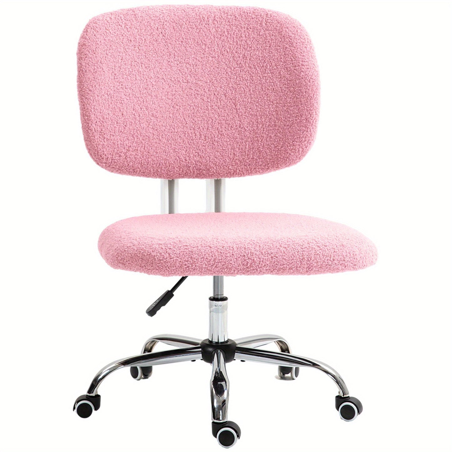 Bureaustoel – Kantoorstoel – Office Chair – Draaistoel – Bureaustoelen – Verstelbaar in Hoogte – Ergonomisch Zonder Armleuningen – Roze Polyester