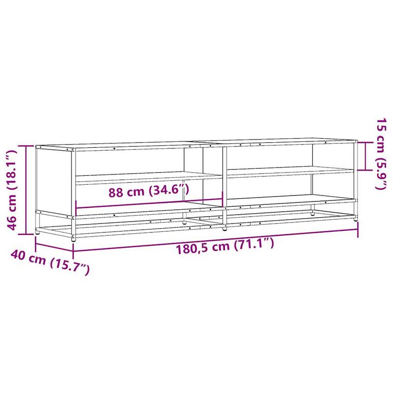 TV cabinet gray sonica 180.5x40x46cm wood material, Minimalist Style, Sleek Design, Furniture Piece, Entertainment Center, Family Homes, Apartment Living